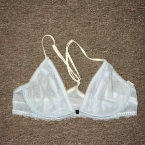 Shear lace scalloped bra